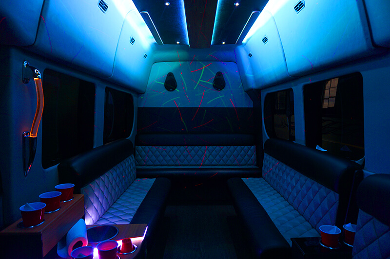 Plush seats on van