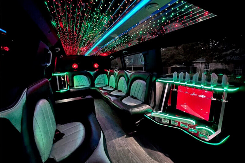 TV screens on limo