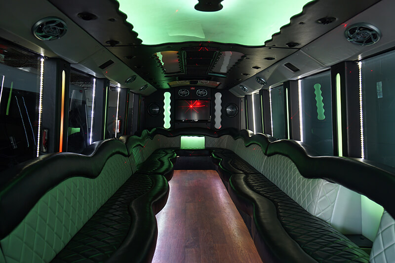 Plasma TVs on limo bus