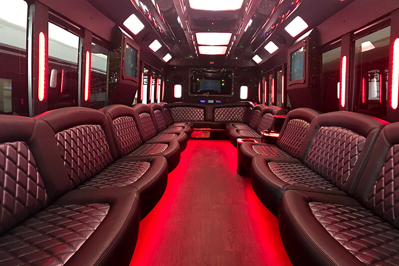 Party bus plush seats